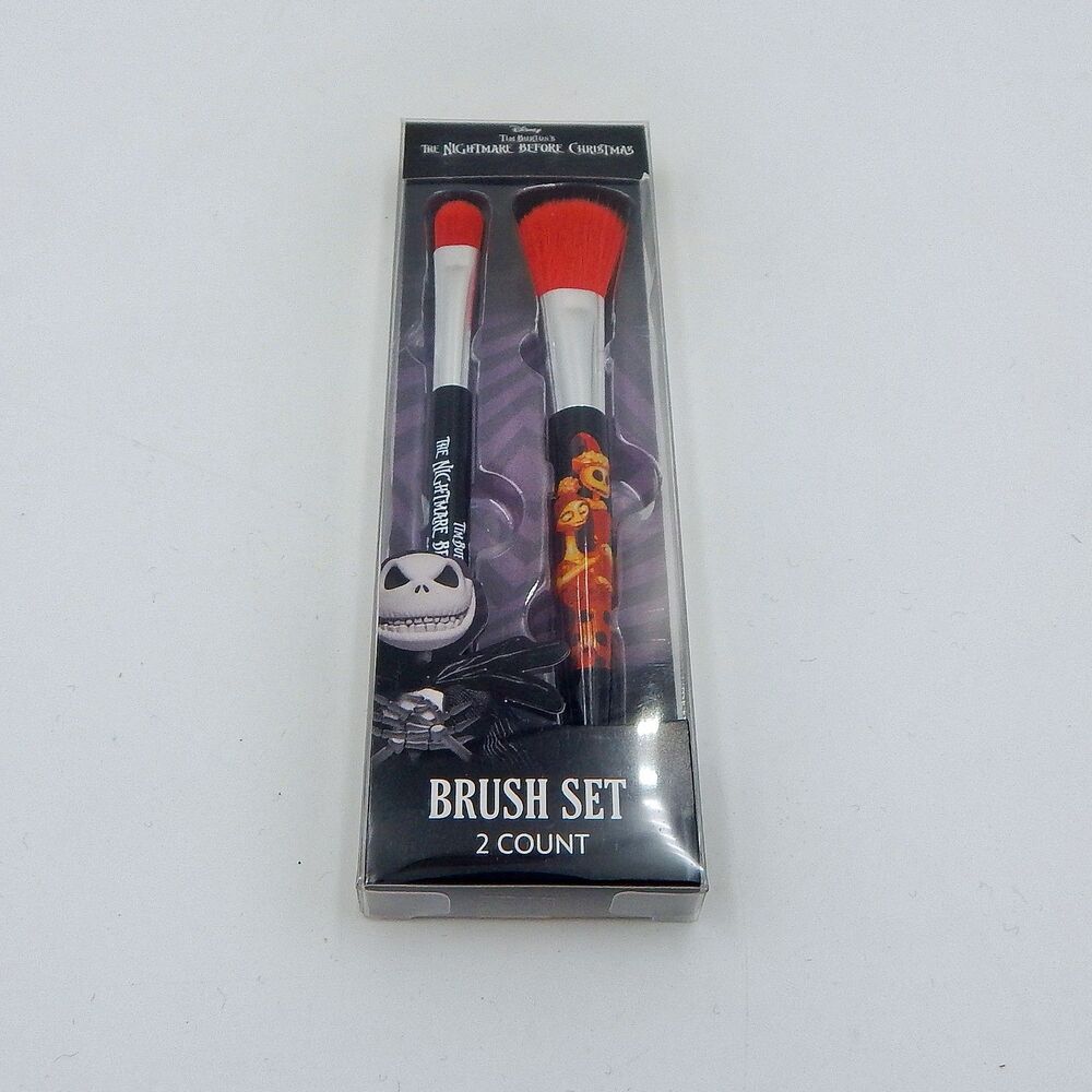 Disney Tim Burton Nightmare Before Christmas Make up Brush Set 2 Piece New